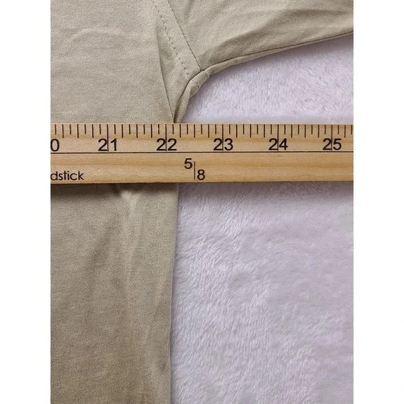 Golf Where Men's Large Tan Mercerized Cotton Short Sleeve Polo Shirt Grey Trim - Picture 5 of 13